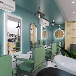 40ft retrofitted container barbing salon with all furnitures/other fools